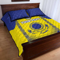 Custom Kazakhstan Football Quilt Bed Set Go The Hawks - Wonder Print Shop