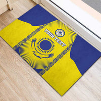 Custom Kazakhstan Football Rubber Doormat Go The Hawks - Wonder Print Shop