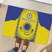 Custom Kazakhstan Football Rubber Doormat Go The Hawks - Wonder Print Shop