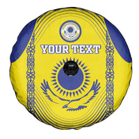 Custom Kazakhstan Football Spare Tire Cover Go The Hawks - Wonder Print Shop