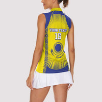 Custom Kazakhstan Football Women Sleeveless Polo Shirt Go The Hawks - Wonder Print Shop