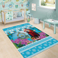 Honduras Christmas Area Rug Scarlet Macaw With Feliz Navidad - Wonder Print Shop