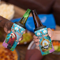 Honduras Christmas 4 in 1 Can Cooler Tumbler Scarlet Macaw With Feliz Navidad - Wonder Print Shop