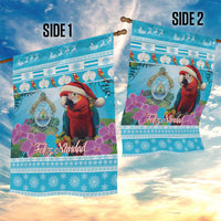 Honduras Christmas Garden Flag Scarlet Macaw With Feliz Navidad - Wonder Print Shop