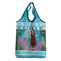 Honduras Christmas Grocery Bag Scarlet Macaw With Feliz Navidad