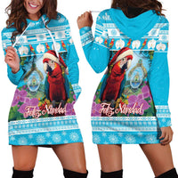 Honduras Christmas Hoodie Dress Scarlet Macaw With Feliz Navidad - Wonder Print Shop