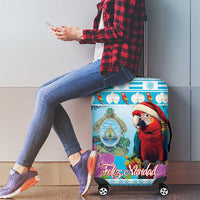 Honduras Christmas Luggage Cover Scarlet Macaw With Feliz Navidad - Wonder Print Shop