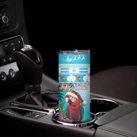 Honduras Christmas Skinny Tumbler Scarlet Macaw With Feliz Navidad - Wonder Print Shop