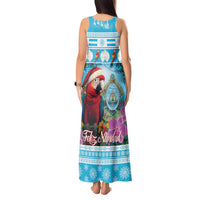 Honduras Christmas Tank Maxi Dress Scarlet Macaw With Feliz Navidad - Wonder Print Shop