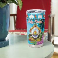 Honduras Christmas Tumbler Cup Scarlet Macaw With Feliz Navidad - Wonder Print Shop