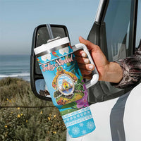 Honduras Christmas Tumbler With Handle Scarlet Macaw With Feliz Navidad - Wonder Print Shop