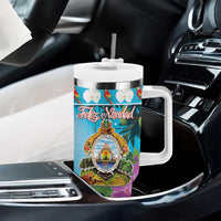 Honduras Christmas Tumbler With Handle Scarlet Macaw With Feliz Navidad - Wonder Print Shop