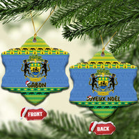 Gabon Christmas Ceramic Ornament Coat Of Arms Joyeux Noel - Wonder Print Shop