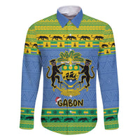 Gabon Christmas Family Matching Long Sleeve Bodycon Dress and Hawaiian Shirt Coat Of Arms Joyeux Noel - Wonder Print Shop