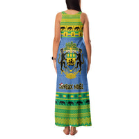 Gabon Christmas Family Matching Tank Maxi Dress and Hawaiian Shirt Coat Of Arms Joyeux Noel - Wonder Print Shop