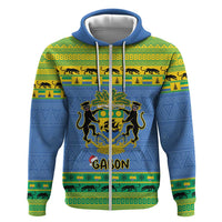 Gabon Christmas Hoodie Coat Of Arms Joyeux Noel - Wonder Print Shop