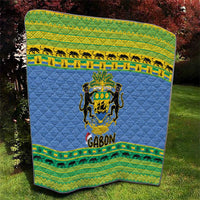 Gabon Christmas Quilt Coat Of Arms Joyeux Noel - Wonder Print Shop