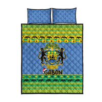Gabon Christmas Quilt Bed Set Coat Of Arms Joyeux Noel - Wonder Print Shop