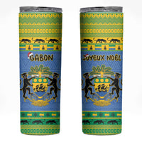 Gabon Christmas Skinny Tumbler Coat Of Arms Joyeux Noel - Wonder Print Shop