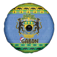 Gabon Christmas Spare Tire Cover Coat Of Arms Joyeux Noel - Wonder Print Shop