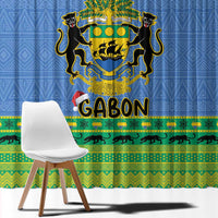 Gabon Christmas Window Curtain Coat Of Arms Joyeux Noel - Wonder Print Shop