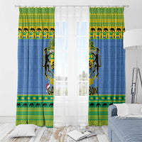 Gabon Christmas Window Curtain Coat Of Arms Joyeux Noel - Wonder Print Shop