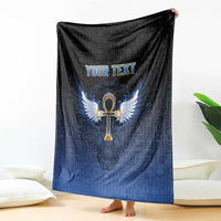 Personalised Egyptian Ankh Blanket Egypt Hieroglyphs Pattern