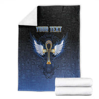 Personalised Egyptian Ankh Blanket Egypt Hieroglyphs Pattern