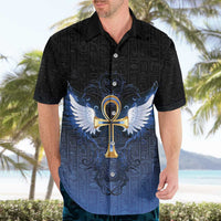 Personalised Egyptian Ankh Hawaiian Shirt Egypt Hieroglyphs Pattern