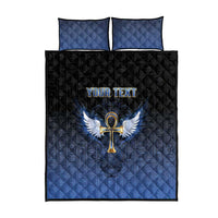 Personalised Egyptian Ankh Quilt Bed Set Egypt Hieroglyphs Pattern