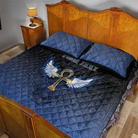 Personalised Egyptian Ankh Quilt Bed Set Egypt Hieroglyphs Pattern