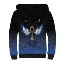 Personalised Egyptian Ankh Sherpa Hoodie Egypt Hieroglyphs Pattern