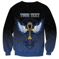 Personalised Egyptian Ankh Sweatshirt Egypt Hieroglyphs Pattern