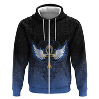 Personalised Egyptian Ankh Zip Hoodie Egypt Hieroglyphs Pattern