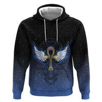 Personalised Egyptian Ankh Zip Hoodie Egypt Hieroglyphs Pattern