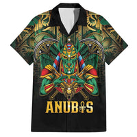 Egypt Anubis Family Matching Off Shoulder Maxi Dress and Hawaiian Shirt Golden Ancient Egypt Pattern