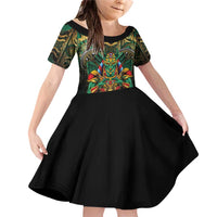 Egypt Anubis Family Matching Off Shoulder Short Dress and Hawaiian Shirt Golden Ancient Egypt Pattern