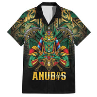 Egypt Anubis Family Matching Short Sleeve Bodycon Dress and Hawaiian Shirt Golden Ancient Egypt Pattern