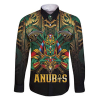 Egypt Anubis Family Matching Short Sleeve Bodycon Dress and Hawaiian Shirt Golden Ancient Egypt Pattern