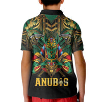 Egypt Anubis Kid Polo Shirt Golden Ancient Egypt Pattern