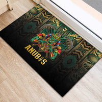 Egypt Anubis Rubber Doormat Golden Ancient Egypt Pattern