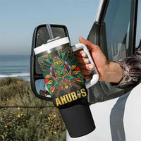 Egypt Anubis Tumbler With Handle Golden Ancient Egypt Pattern