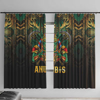 Egypt Anubis Window Curtain Golden Ancient Egypt Pattern