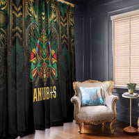 Egypt Anubis Window Curtain Golden Ancient Egypt Pattern