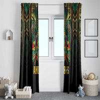 Egypt Anubis Window Curtain Golden Ancient Egypt Pattern