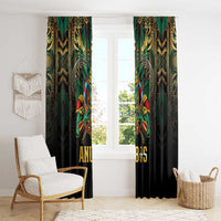 Egypt Anubis Window Curtain Golden Ancient Egypt Pattern