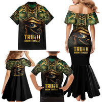 Egypt Eye of Horus Family Matching Mermaid Dress and Hawaiian Shirt Truth Know Thyself