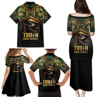 Egypt Eye of Horus Family Matching Puletasi and Hawaiian Shirt Truth Know Thyself