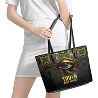 Egypt Eye of Horus Leather Tote Bag Truth Know Thyself