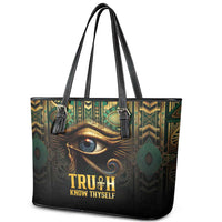 Egypt Eye of Horus Leather Tote Bag Truth Know Thyself